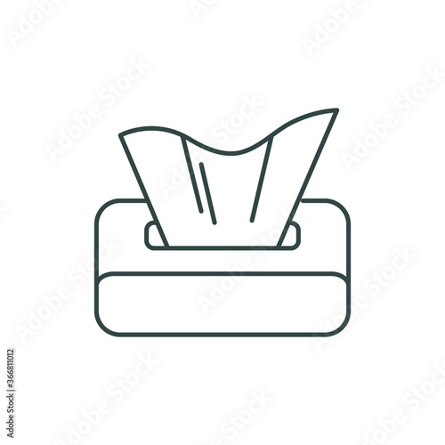 baby line icon, napkins in packaging