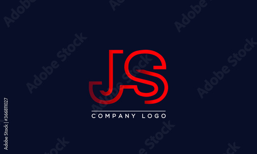 Creative Letters JS Logo Design Vector Template. Initial Lettesr JS Logo Design