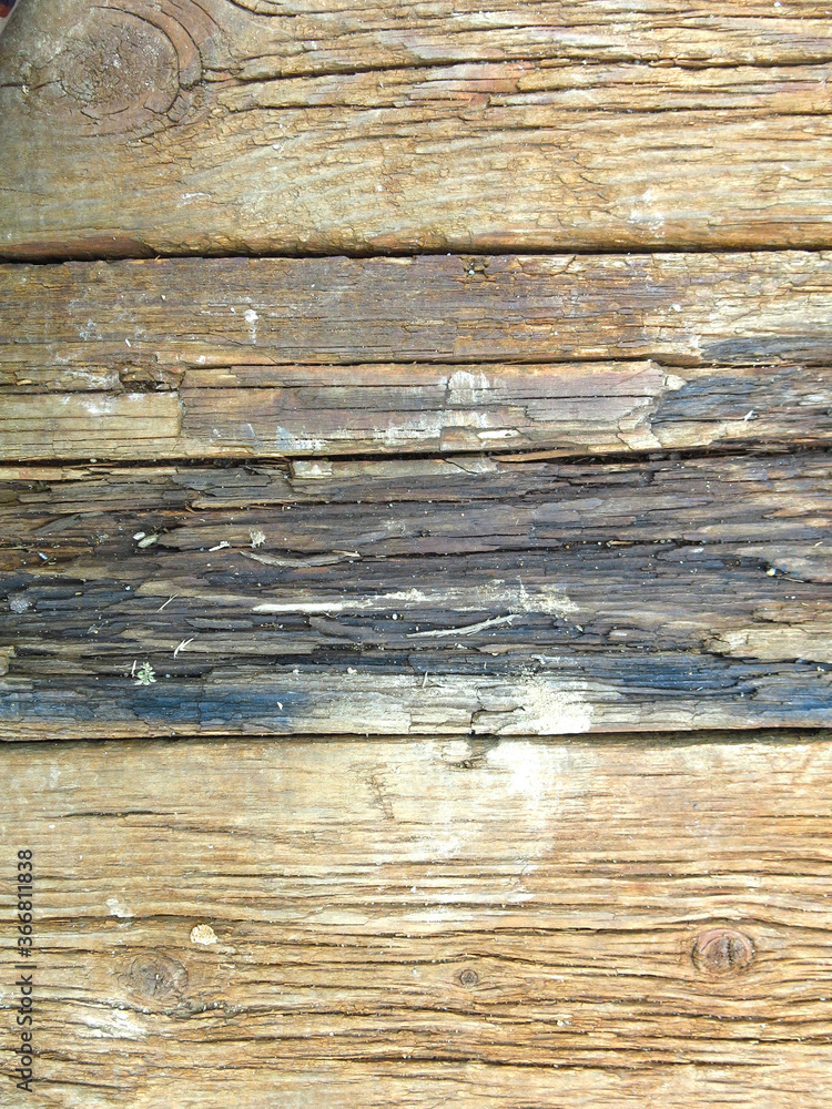thick wooden sleepers made of old logs, brutal and harsh background thick wooden sleepers made of old logs, brutal and harsh background