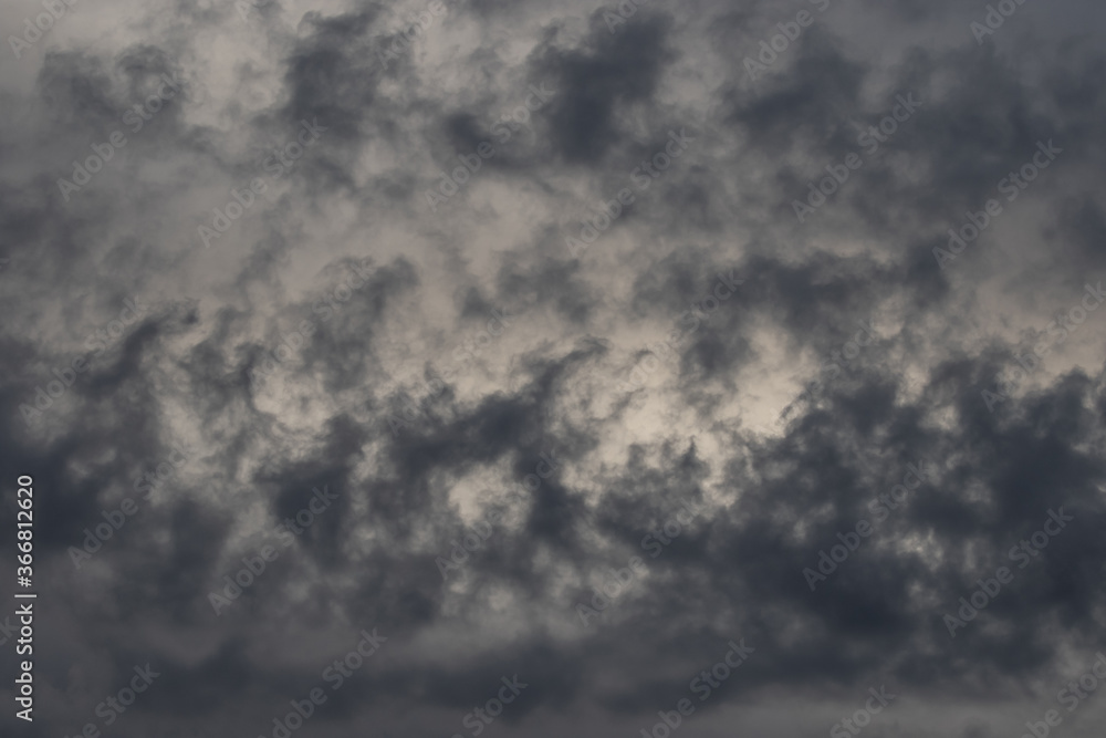 View of a cloud pattern in shades of grey