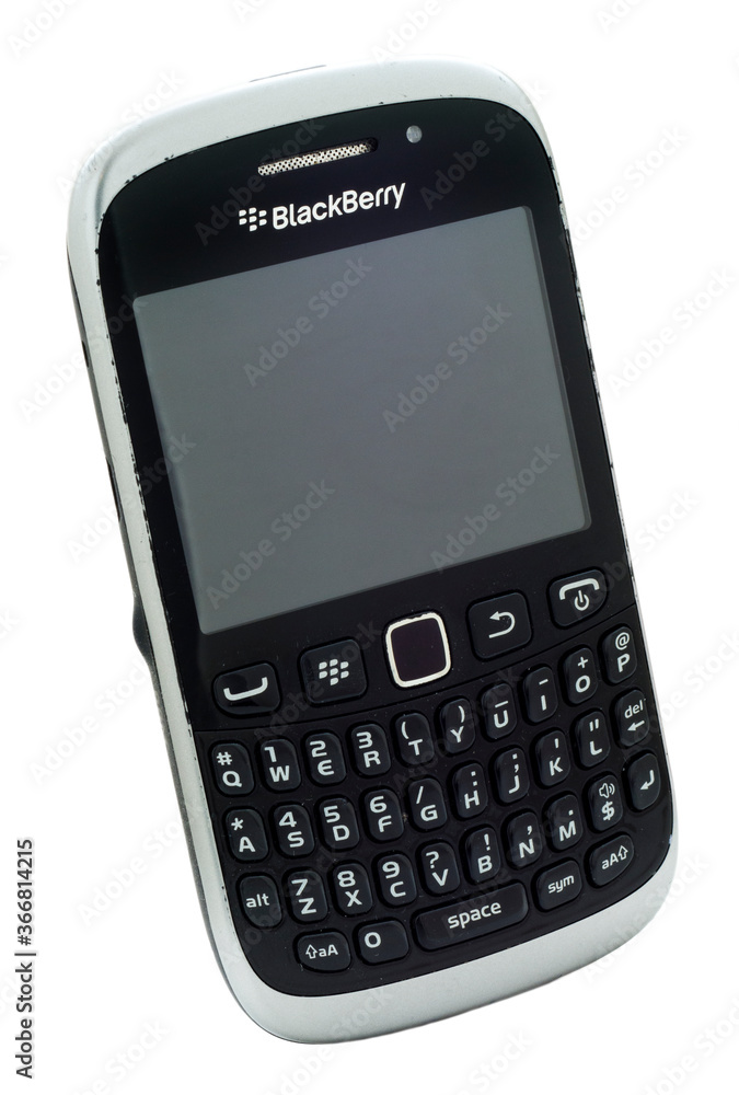 London, England - July, 2014: Blackberry Curve 9320 Smartphone, As of  September 2016 Blackberry Limited has announced that it will no longer make  Smartphones due to poor sales worldwide. Stock-Foto | Adobe Stock