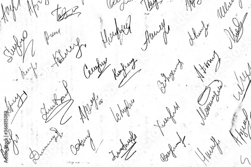 Grunge texture of hand-painted murals. Handwritten signature. Vector illustration. Overlay template.