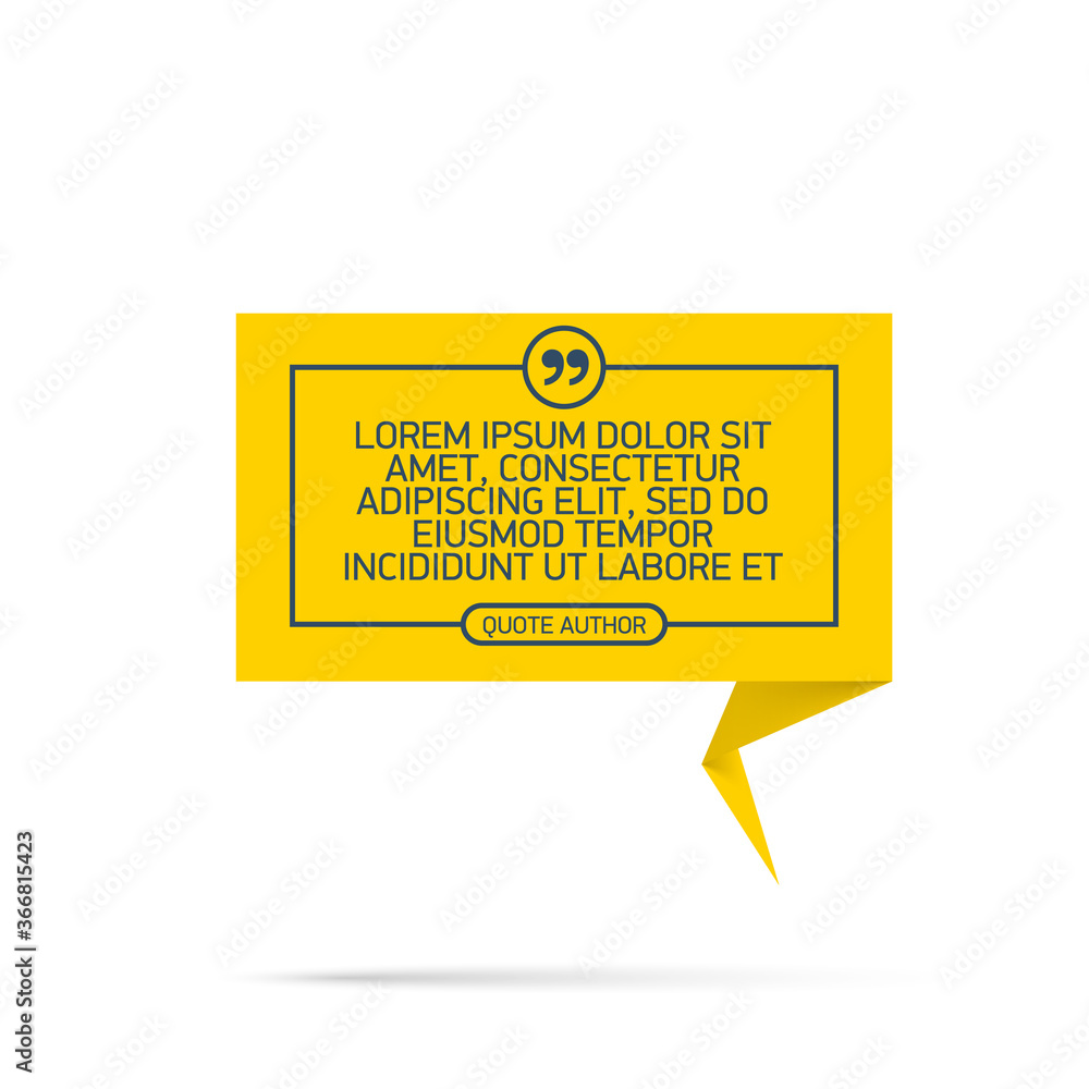 Design Quote speech bubble paper origami for message isolated on white background. shapes graphic textbox quotation mark for comment dialogue app template with author signature. Quote bubble frame. Design Quote speech bubble paper origami for message isolated on white background. shapes graphic textbox quotation mark for comment dialogue app template with author signature. Quote bubble frame.