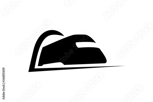 Train. The high-speed train leaves the tunnel. Train in a tunnel icon. Vector illustration