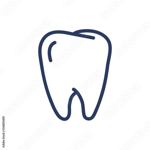 Tooth thin line icon. Dental clinic symbol, whitening, molar isolated outline sign. Dental care, healthy teeth, dentistry concept. Vector illustration symbol element for web design and apps