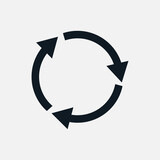 Symbol znak recyklingu strzałki koło