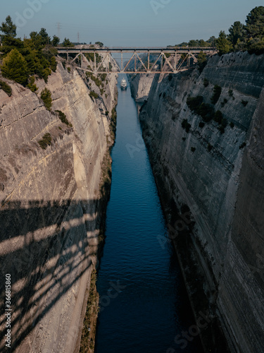 Corinth Canal, Huge canal in Greece, Ship squeezes through Greek Canal