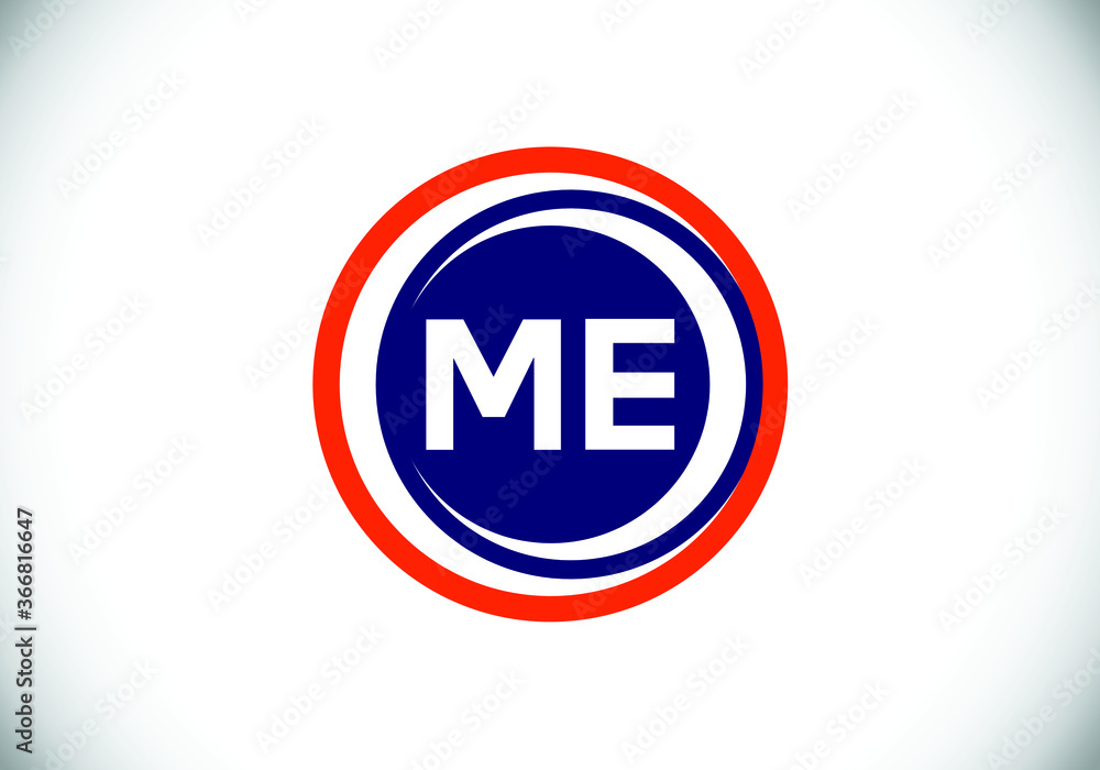 M E letter sign symbol. Initial Letter M E Logo Design Vector Template. Monogram logo M E letter sign symbol. Initial Letter M E Logo Design Vector Template. Monogram logo