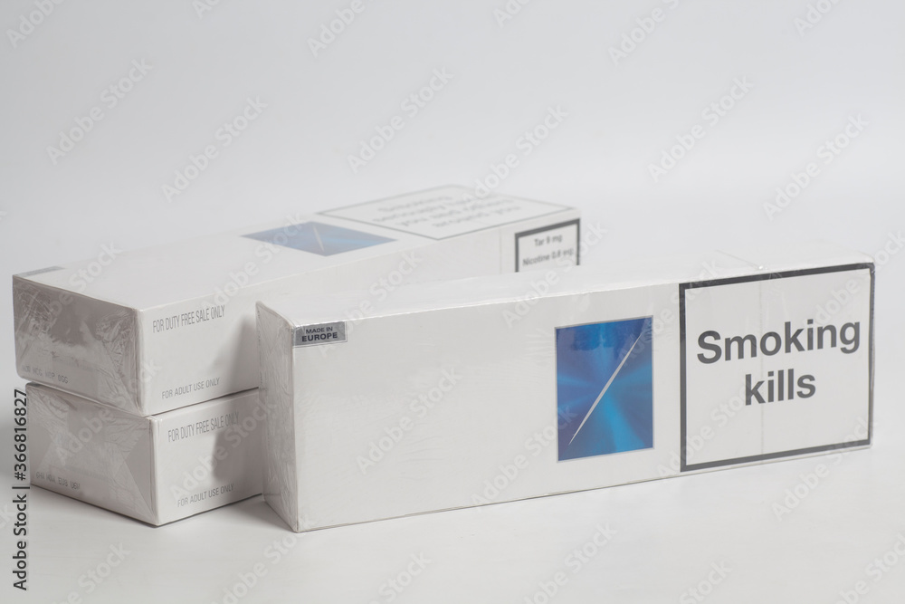 Carton of cigarettes, on white background. Carton of cigarettes, on white background.