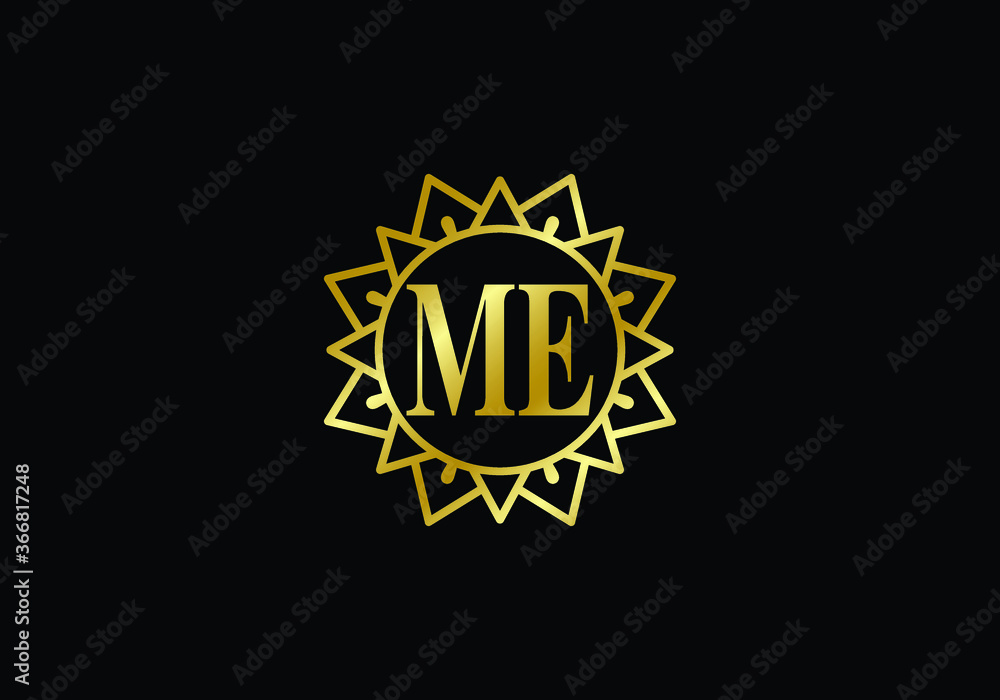 M E letter sign symbol. Initial Letter M E Logo Design Vector Template. Monogram logo M E letter sign symbol. Initial Letter M E Logo Design Vector Template. Monogram logo