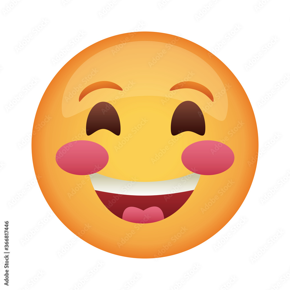 Fototapeta premium happy emoji face classic flat style icon