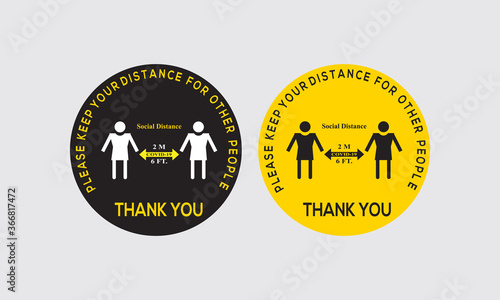 Social Distancing Keep your distance for other people logo.Avoid crowds.Social Distancing logo. Vector Image.