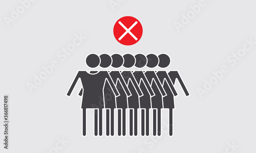 Social Distancing Keep Your Distance 1 or 2 Metre,Avoid crowds.wrong icon.