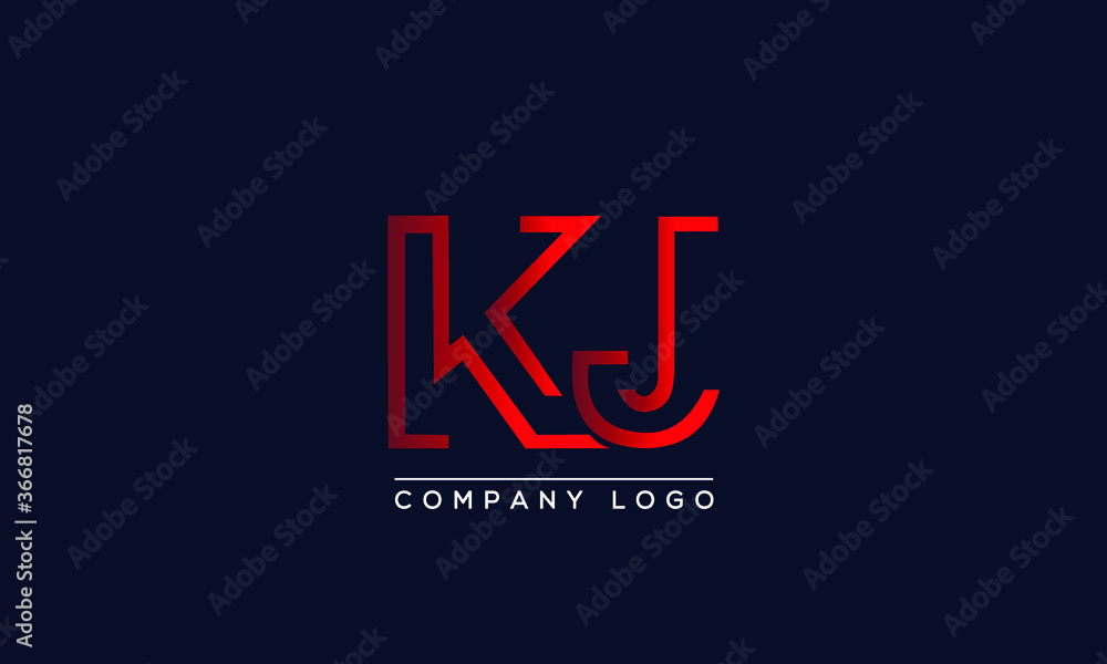 Creative letter KJ Logo Design Vector Template. Initial Letter KJ Logo Design