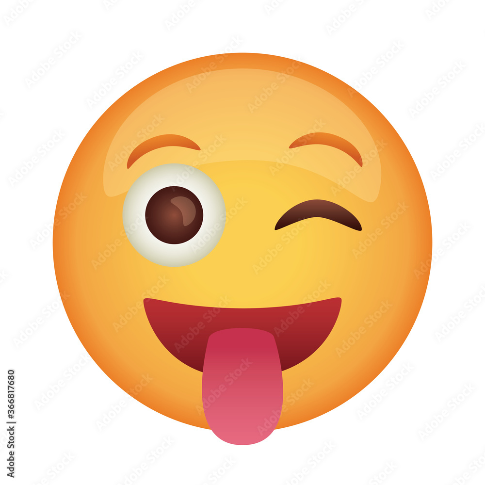 crazy emoji face with tongue out flat style icon crazy emoji face with tongue out flat style icon