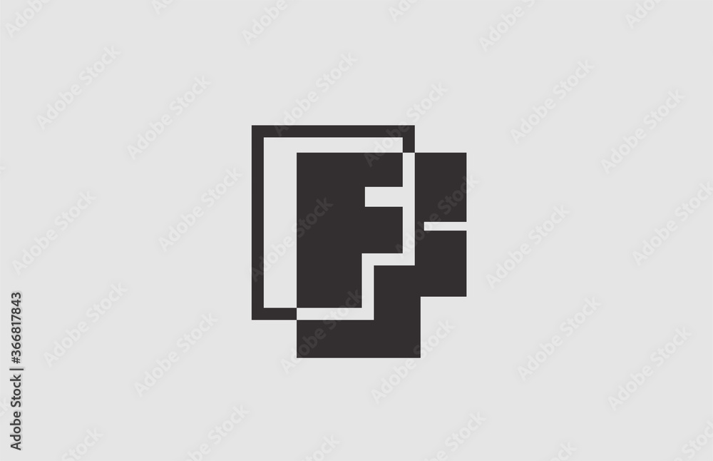 geometric black white F alphabet letter logo icon for business. Simple design for company geometric black white F alphabet letter logo icon for business. Simple design for company