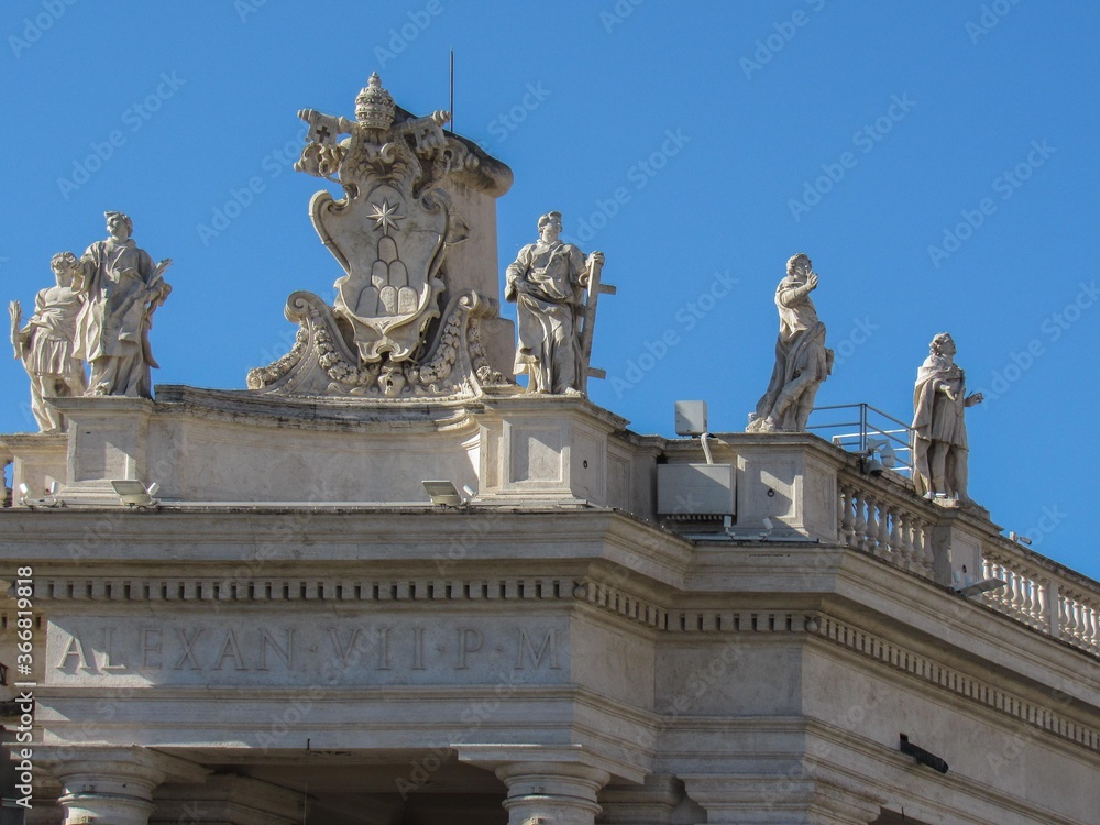 Vatican City, 23 February, 2019:Sculpture of St. Peter's Basilica