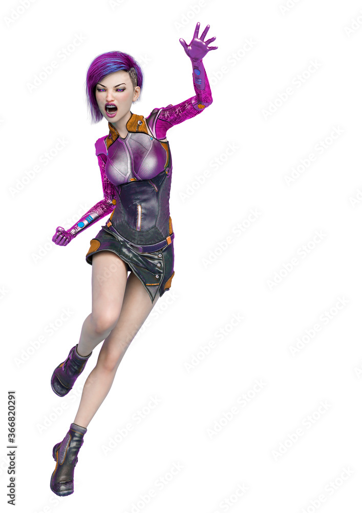 cyborg girl comic run in a white background cyborg girl comic run in a white background