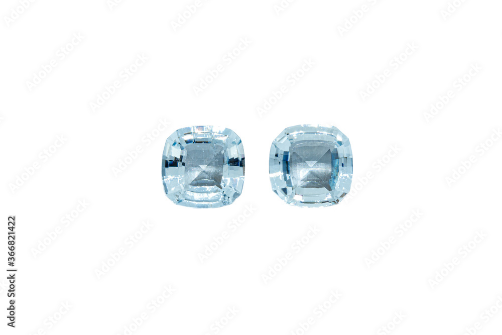 macro stone mineral faceted aquamarine on a white background macro stone mineral faceted aquamarine on a white background