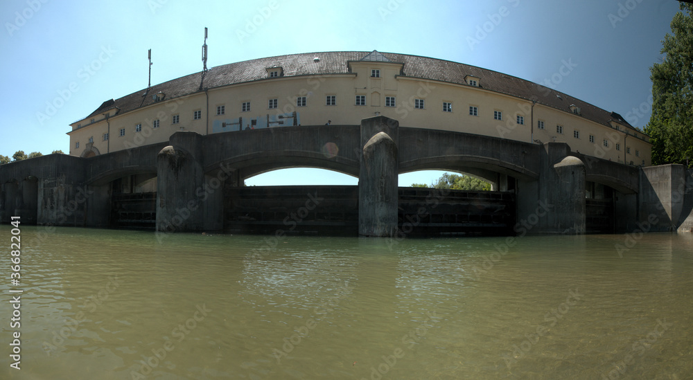 Waterworks on the river Isar in Munich