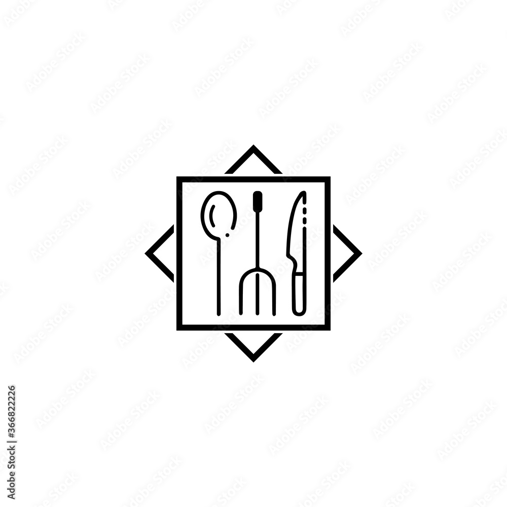 Fork, knife and spoon icon design