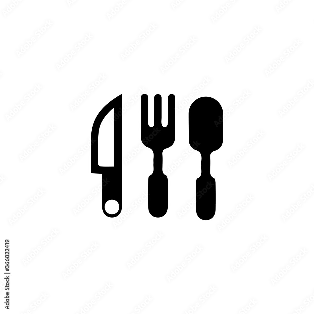 Fork, knife and spoon icon design