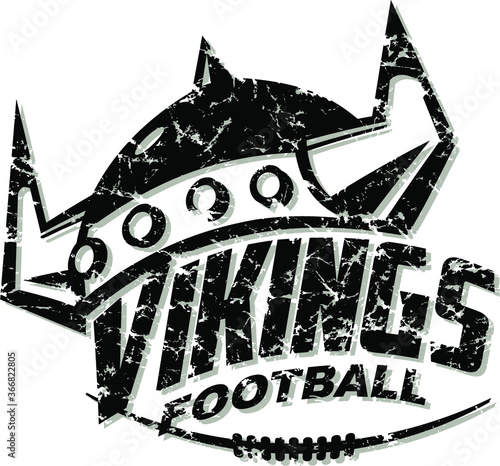 distressed vikings football team design with helmet for school, college or league
