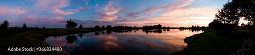 beautiful sunrise on the autumn lake © mikhailgrytsiv