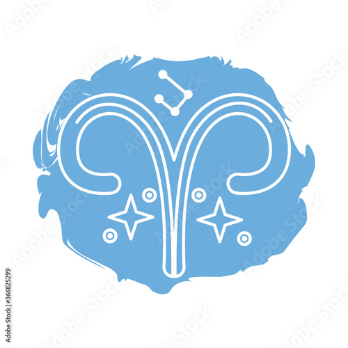 aries zodiac sign symbol block style icon