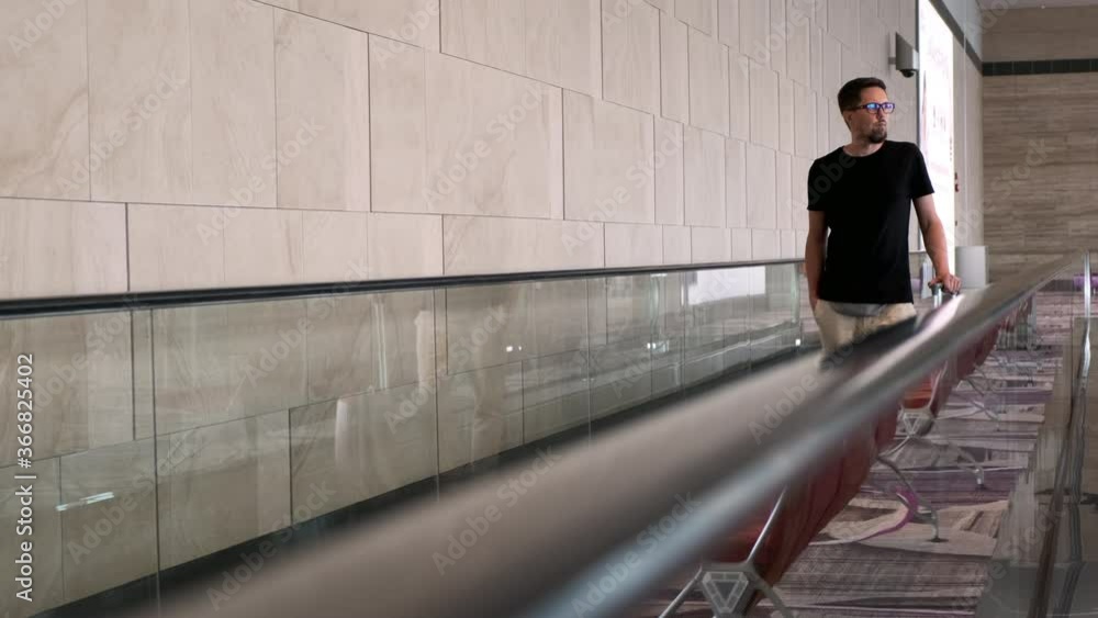 custom made wallpaper toronto digitalLooking at airport interior when moving on autowalk