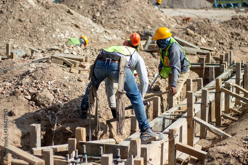 construction workers on construction site