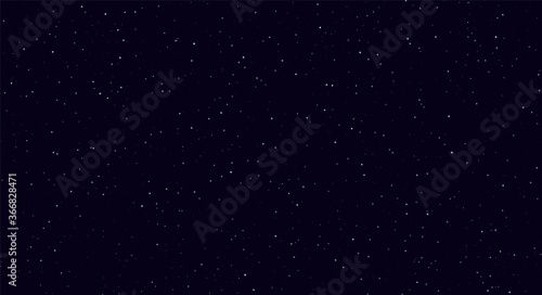 Abstract night sky  white sparkles on a dark blue background. Fireflies flying in the darkness. Silver stardust light effect. Vector illustration.