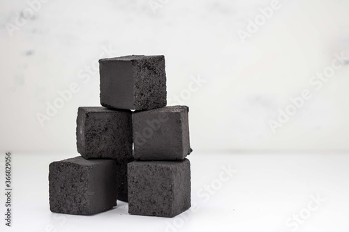 Coconut Charcoal For Hookah on white background