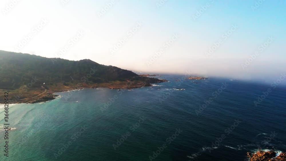 Aerial panorama of the coast of Spain, Arou Aerial panorama of the coast of Spain, Arou