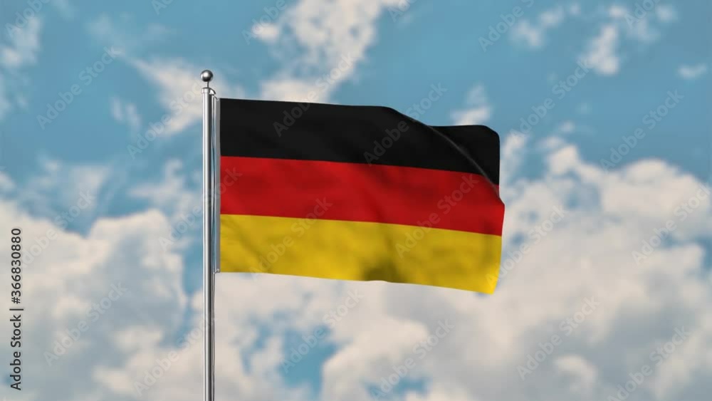 Germany flag waving in the blue sky realistic 4k Video. Germany flag waving in the blue sky realistic 4k Video.