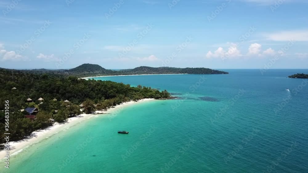 Aerial View of Tropical Beach Landscape on Koh Rong Island in Cambodia Aerial View of Tropical Beach Landscape on Koh Rong Island in Cambodia