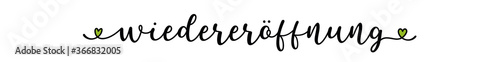 Handgeschriebenes Wort Wiedereröffnung als banner, logo. Lettering für Poster, Flyer, Web Banner