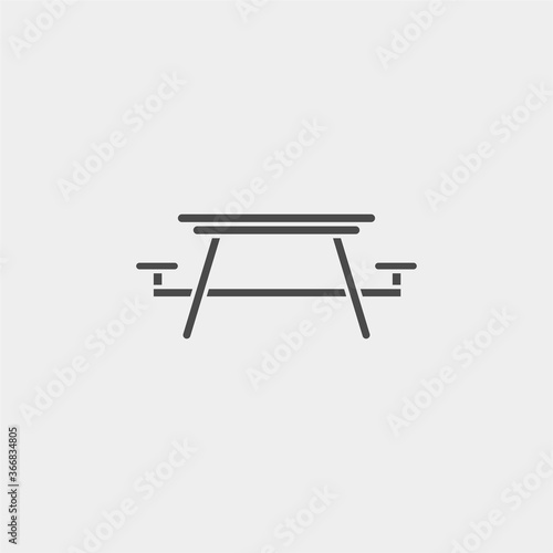 Camp table vector icon sign symbol