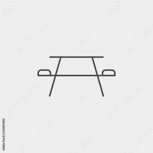 Camp table vector icon sign symbol