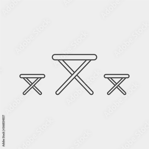 Camp table vector icon sign symbol