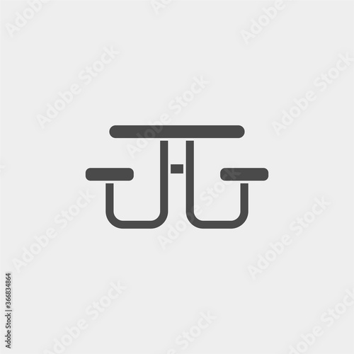 Camp table vector icon sign symbol