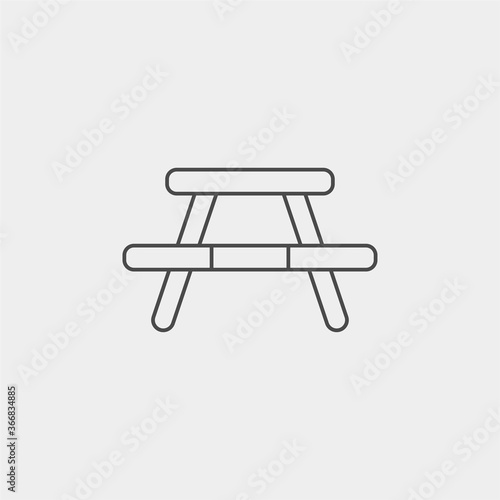 Camp table vector icon sign symbol