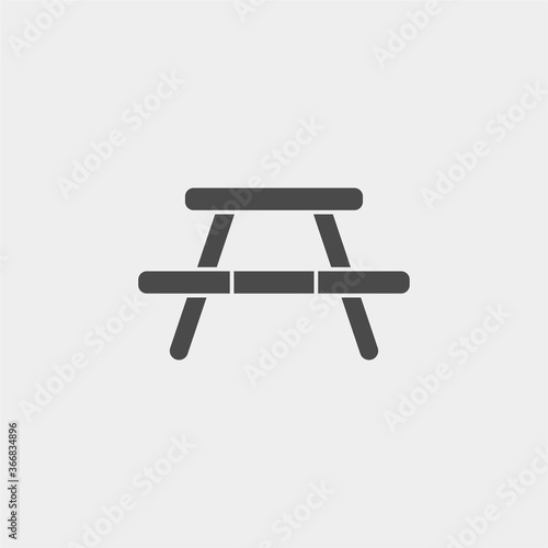 Camp table vector icon sign symbol