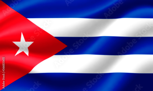 Free Download Flag of Cuba waving in the wind. Render 3D. - GFXLoad