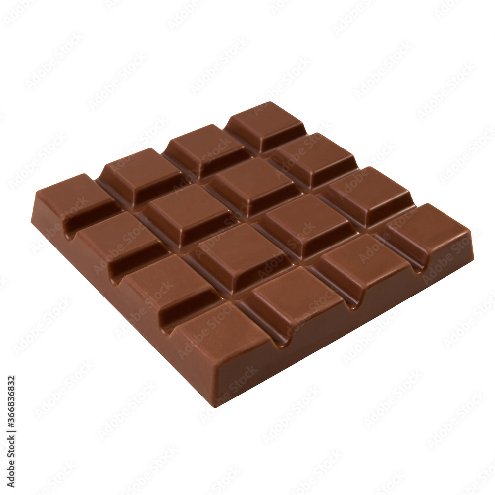 Milk chocolate bar isolated on white background Milk chocolate bar isolated on white background