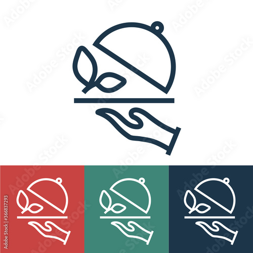 Linear vector icon with dish