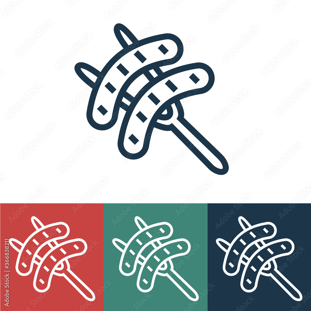 Linear vector icon with two sausages Linear vector icon with two sausages