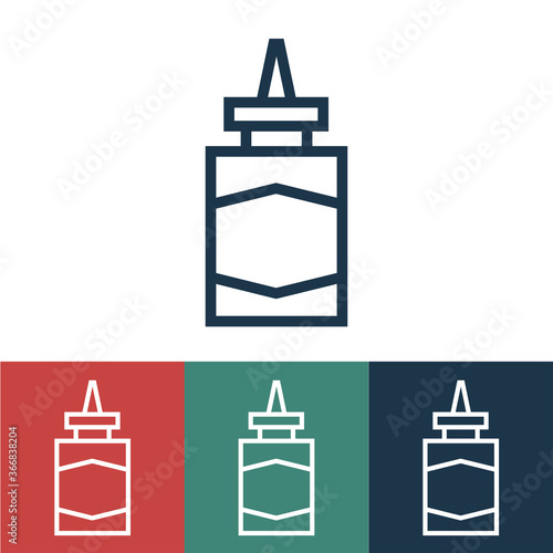 Linear vector icon with sauce