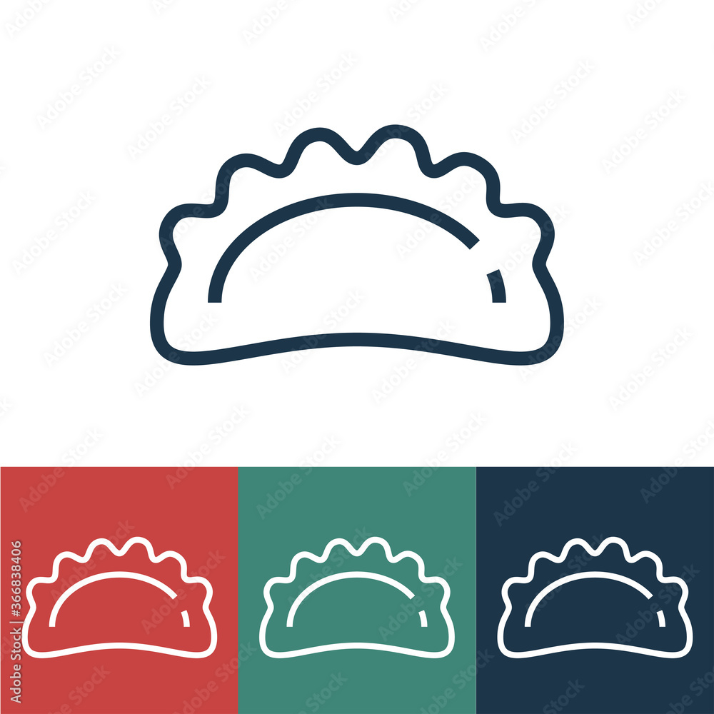 Linear vector icon with cheburek Linear vector icon with cheburek