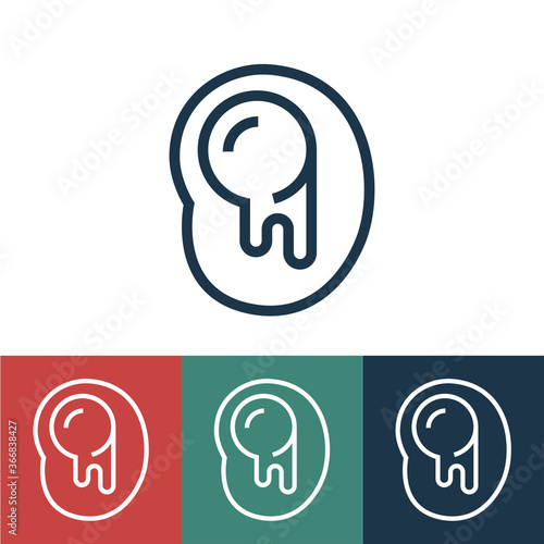 Linear vector icon with egg